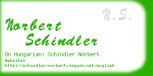 norbert schindler business card